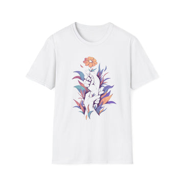 Hands Holding a Flower - Floral Hands - Unisex T-Shirt