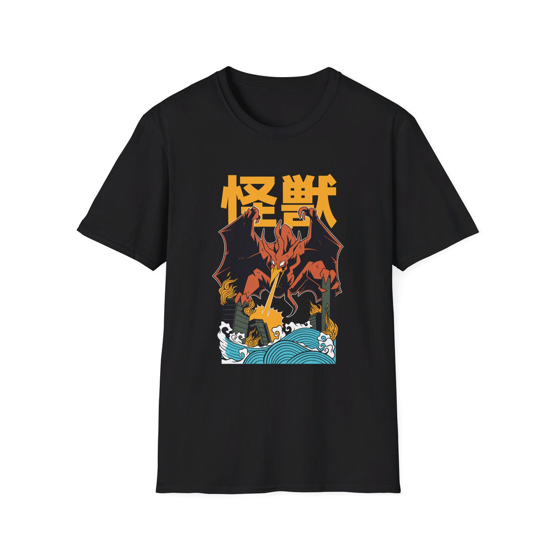 Fire Dragon - Kaiju Monster - Front Design - Premium Bio Unisex T-Shirt - Pure Face Streetwear