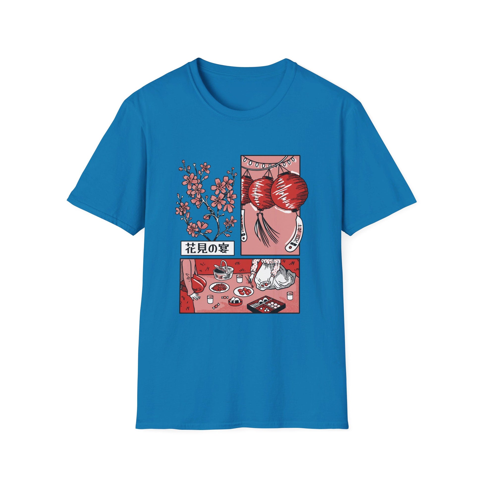 Japanese Cherry Blossom Picnic - Slice Of Life - Front Design - Premium Bio Unisex T-Shirt - Pure Face Streetwear