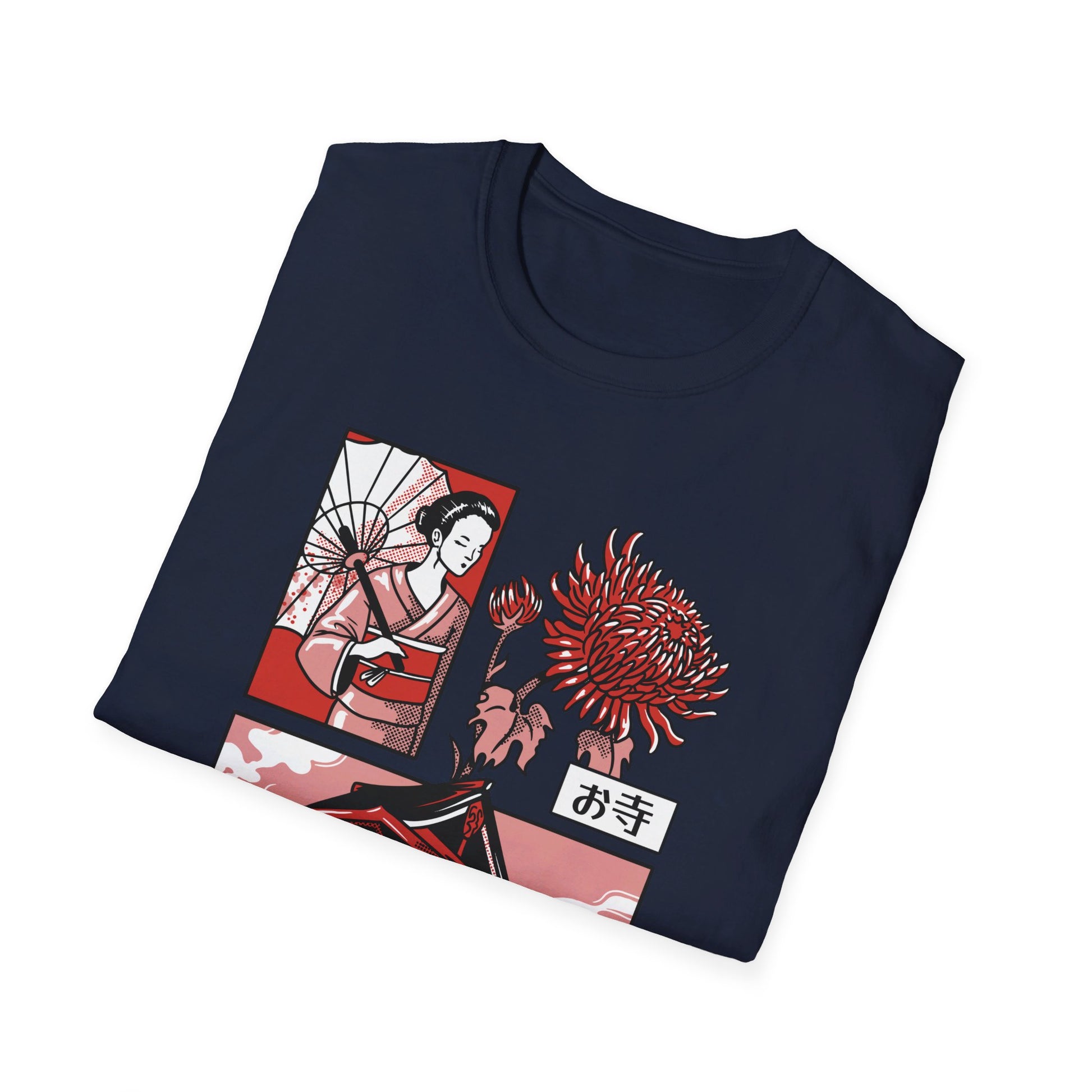 Japanese Temple Geisha - Slice Of Life - Front Design - Premium Bio Unisex T-Shirt - Pure Face Streetwear