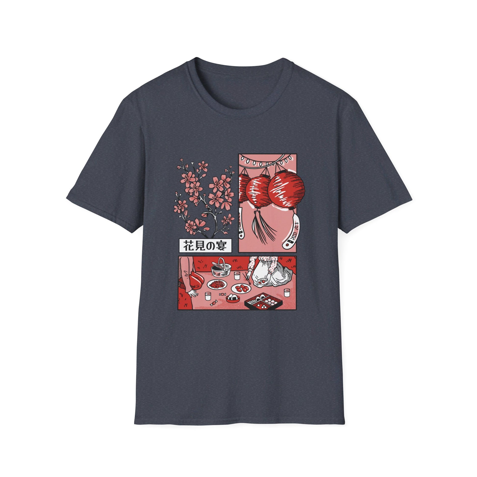 Japanese Cherry Blossom Picnic - Slice Of Life - Front Design - Premium Bio Unisex T-Shirt - Pure Face Streetwear