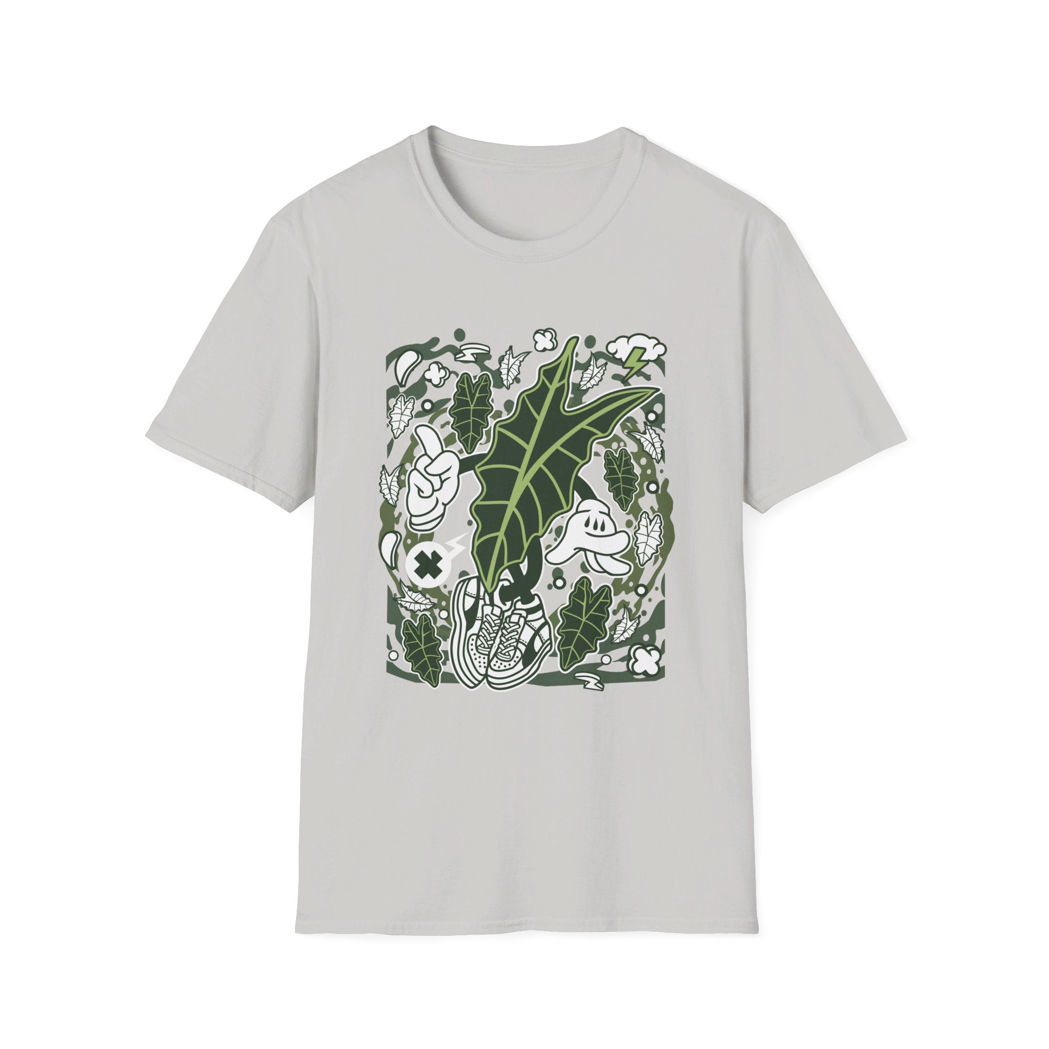 Alocasia Amazonica - Cartoon Plants - Front Design - Premium Bio Unisex T-Shirt