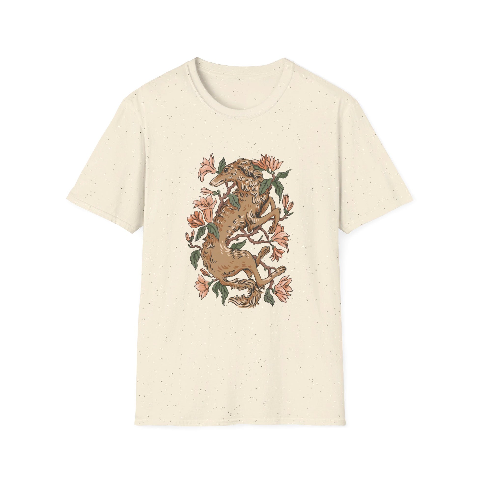 Greyhound Mangnolia - Animals In Nature - Front Design - Premium Bio Unisex T-Shirt - Pure Face Streetwear