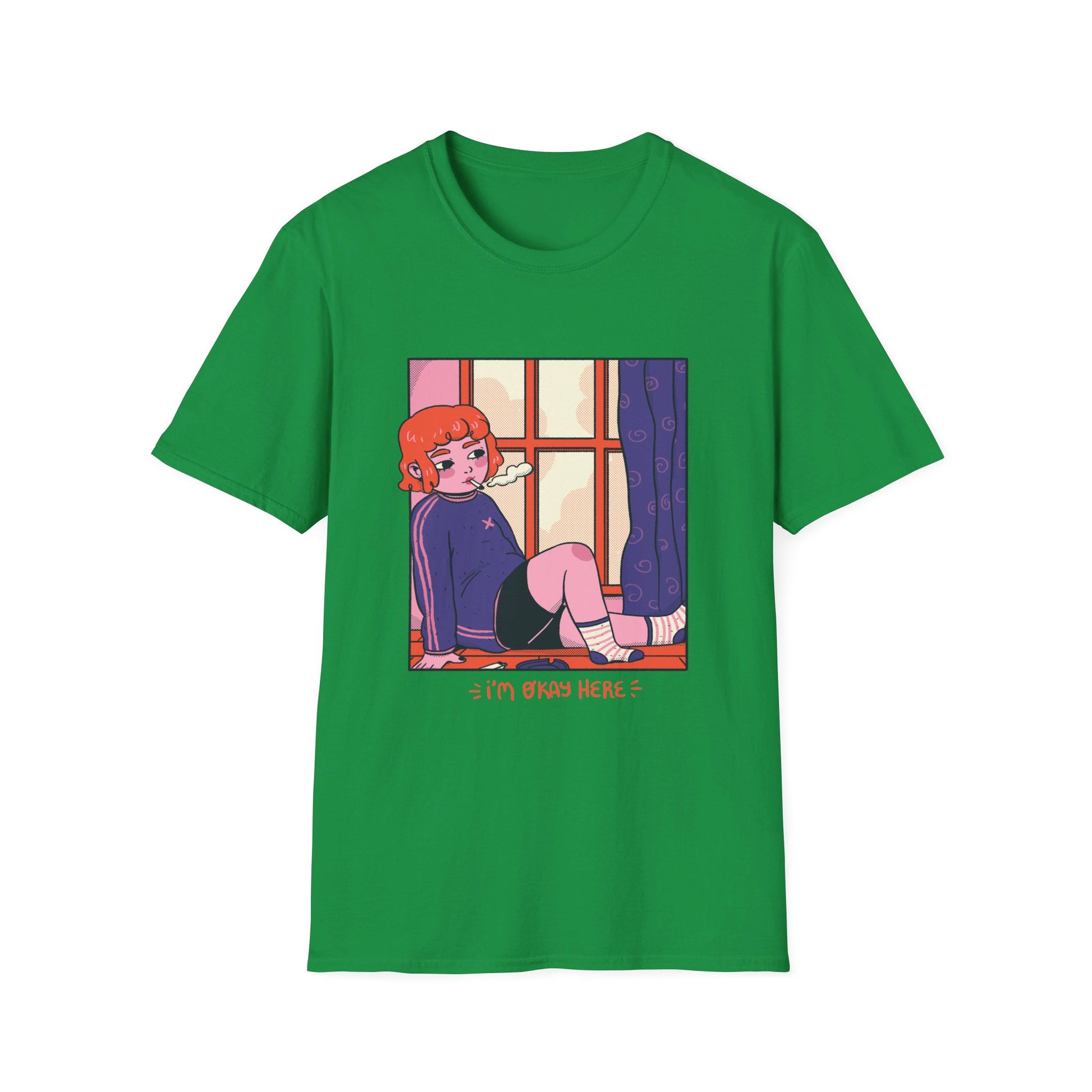 Girl in Window - Cozy at Home - Front Design - Premium Bio Unisex T-Shirt - Pure Face Streetwear