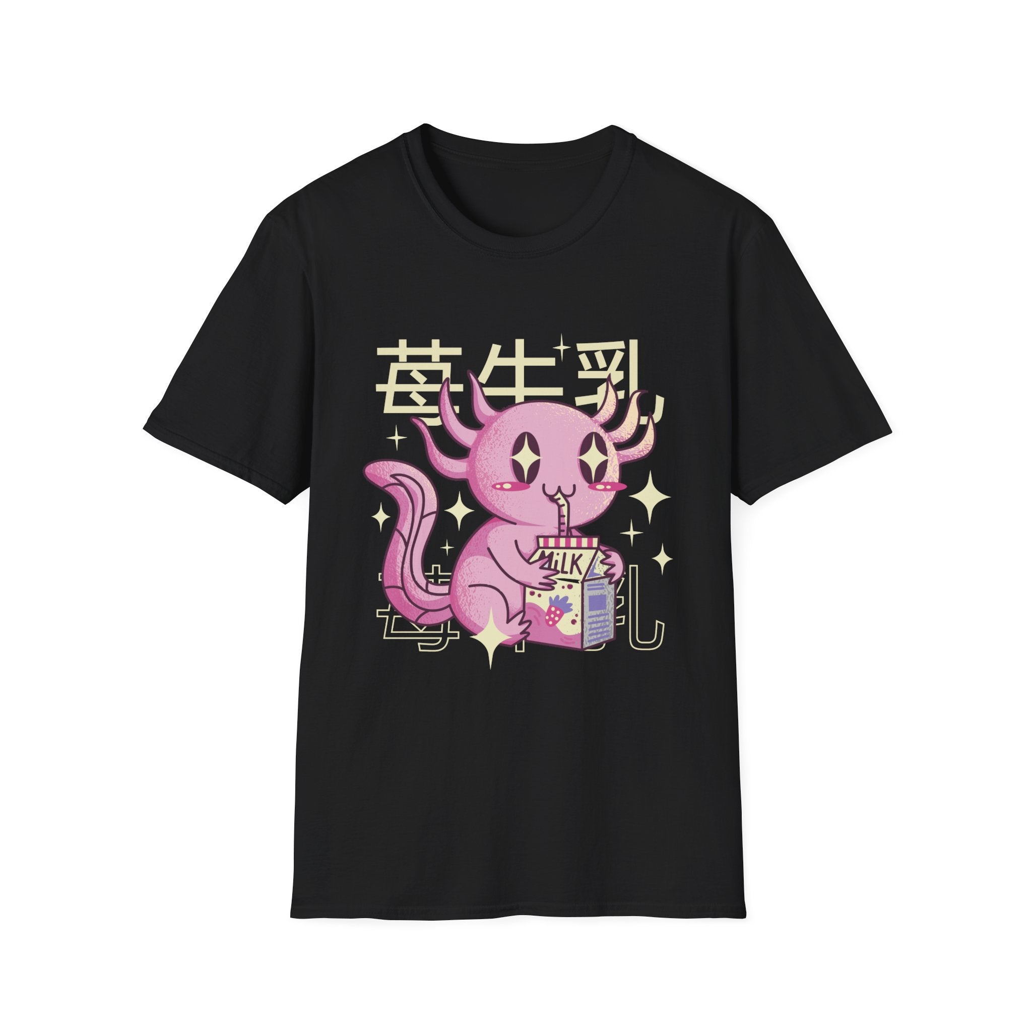 Axolotl Strawberry Milk - Kawaii Character - Unisex T-Shirt