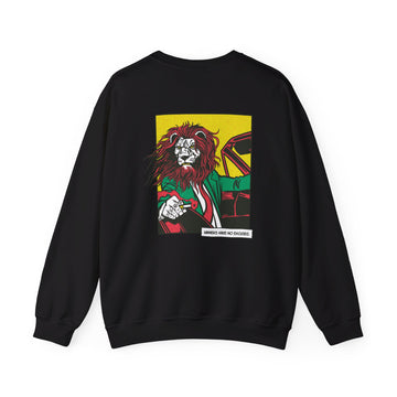 Lion Gangster driving - Comic Mafia - Back Design - Premium Unisex Heavy Blend™ Crewneck Sweatshirt