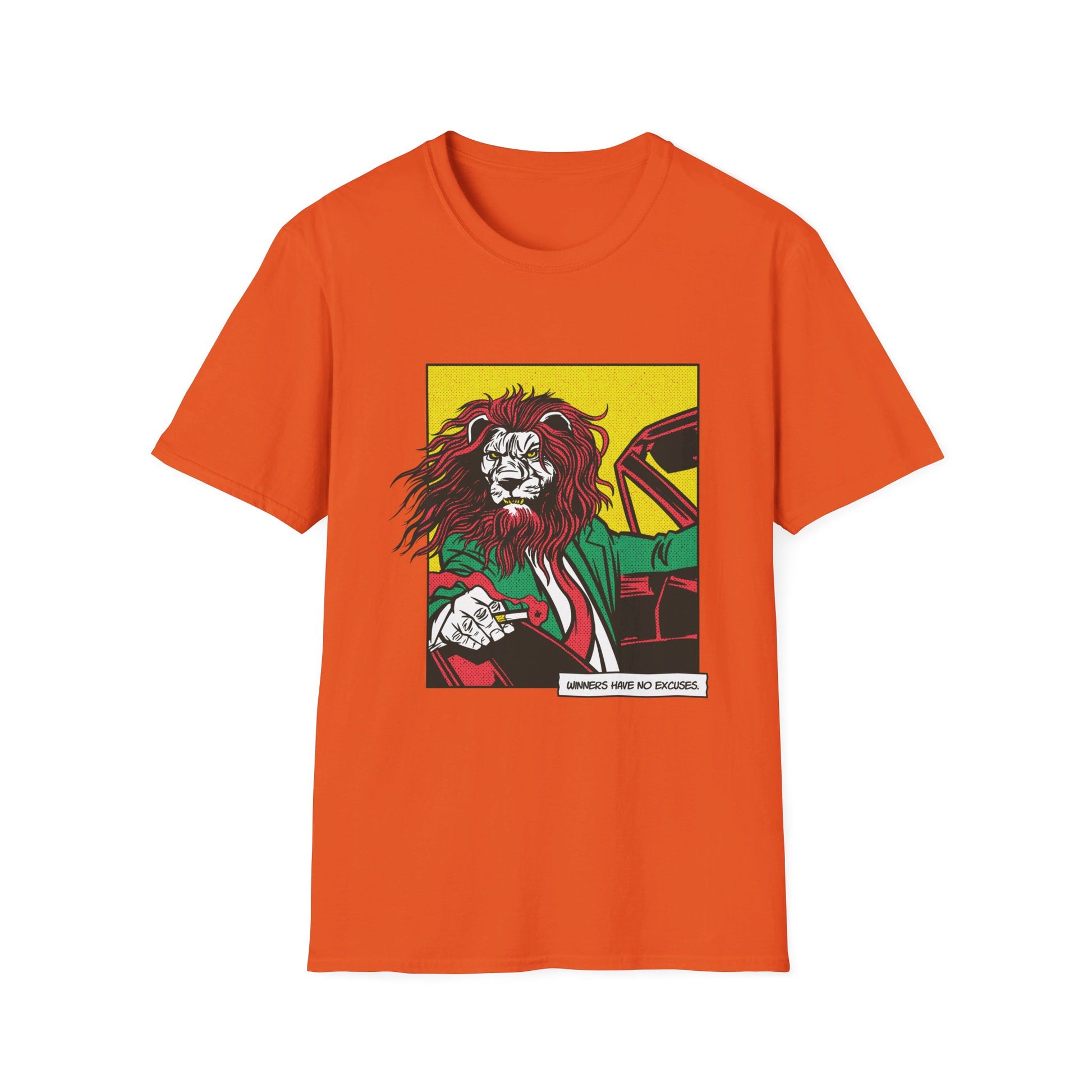 Lion Gangster driving - Comic Mafia - Front Design - Premium Bio Unisex T-Shirt - Pure Face Streetwear