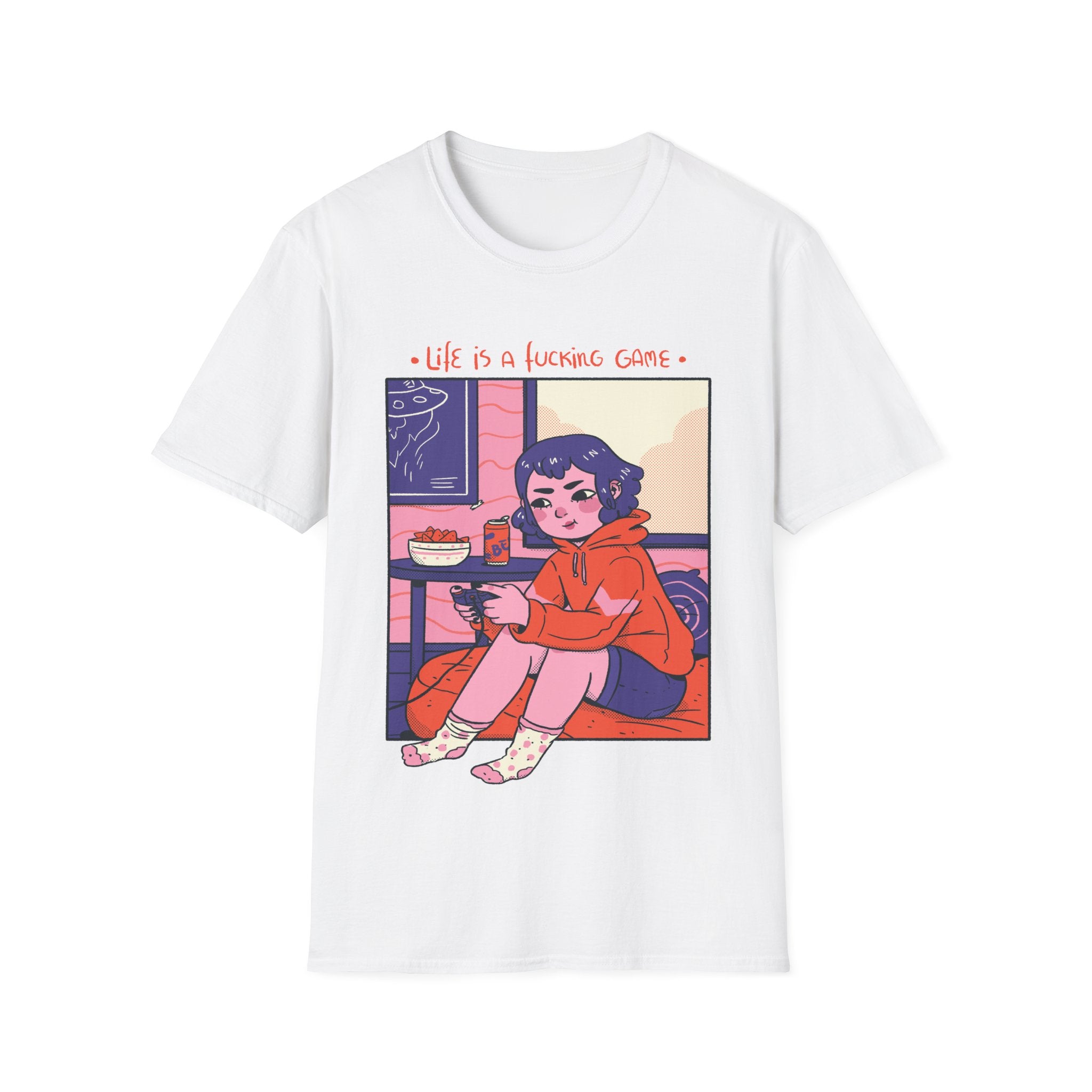 Girl playing Videogames - Cozy at Home - Unisex T-Shirt