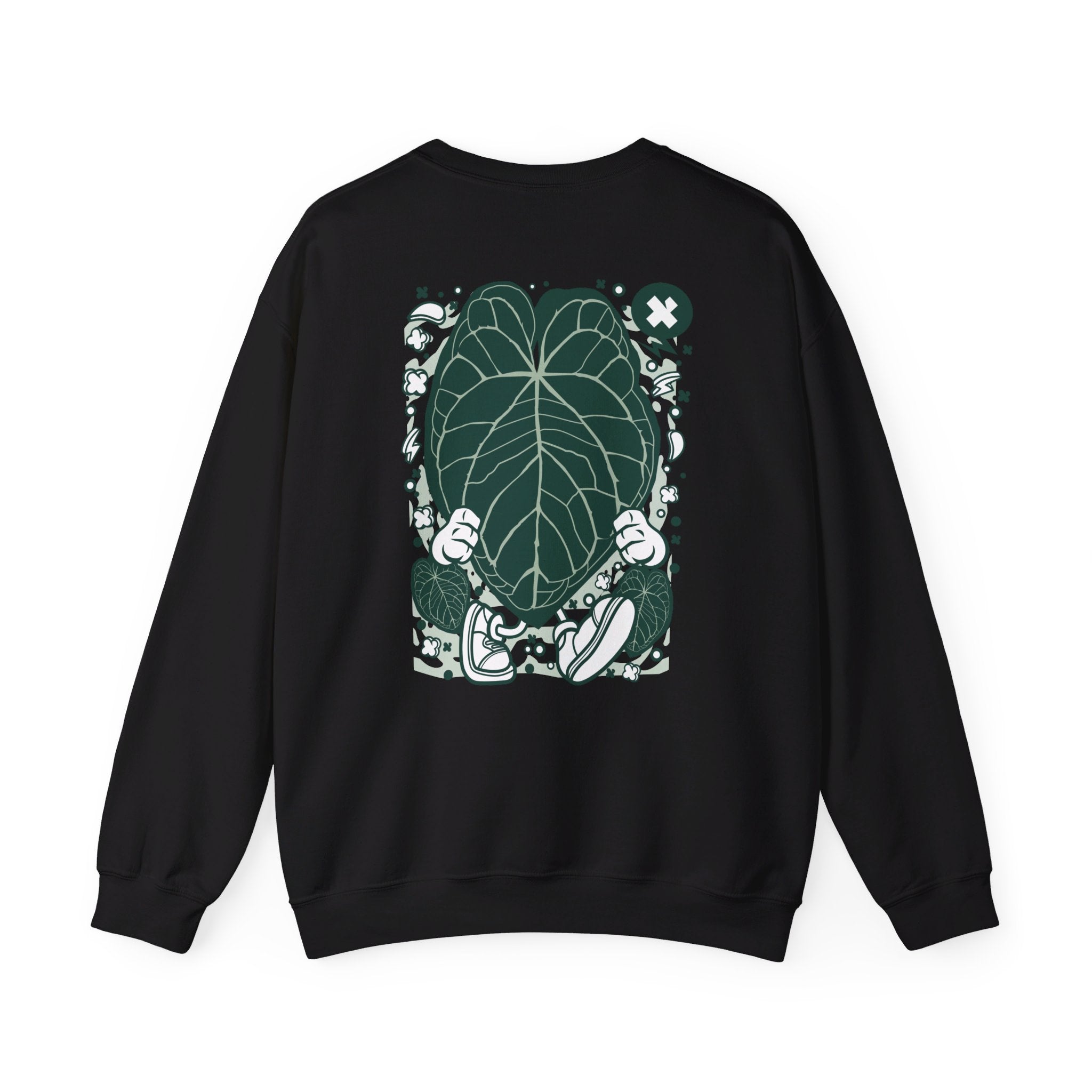 Anthurium Magnificum - Cartoon Plants - Back Design - Premium Unisex Heavy Blend™ Crewneck Sweatshirt