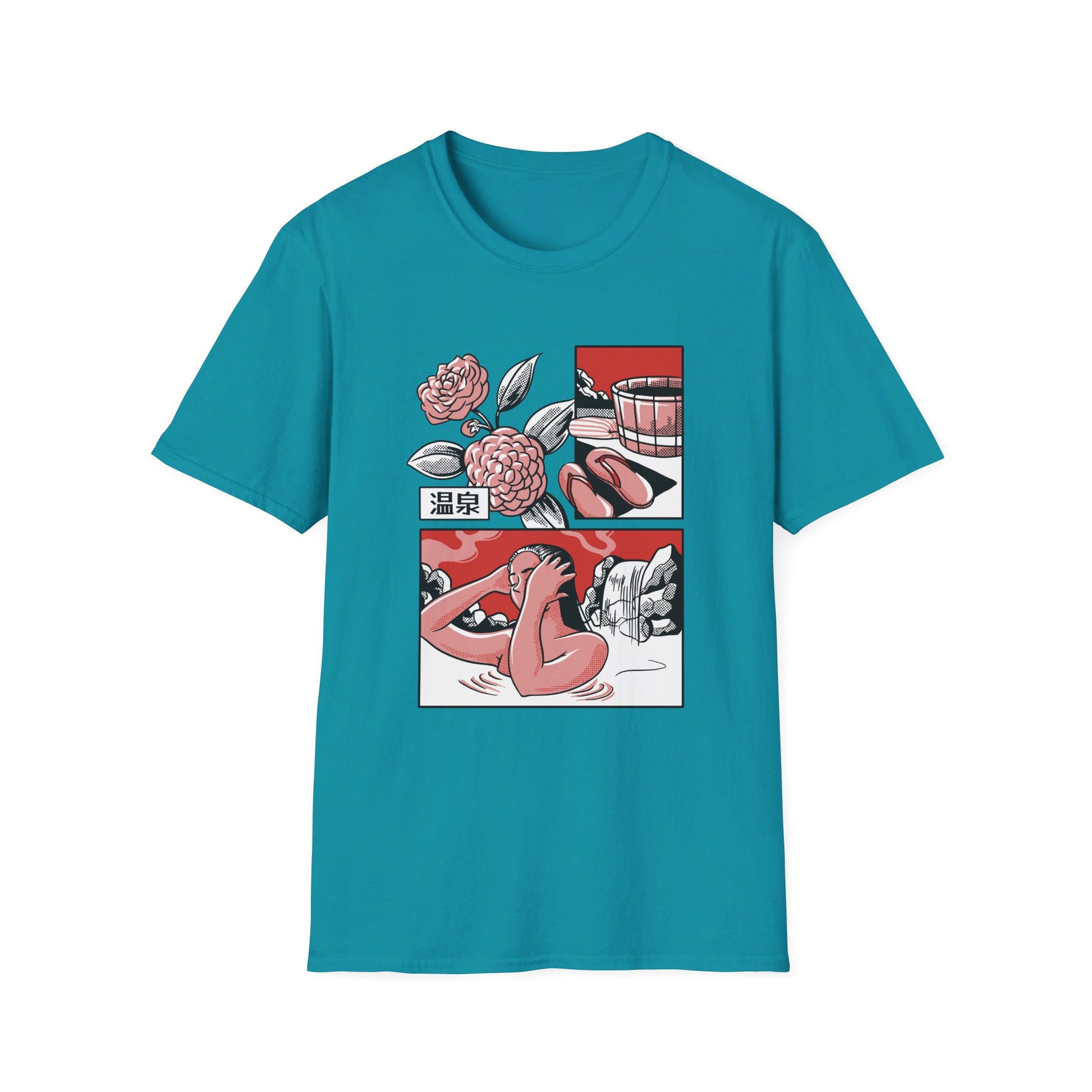 Japanese Bath Woman - Slice Of Life - Front Design - Premium Bio Unisex T-Shirt - Pure Face Streetwear