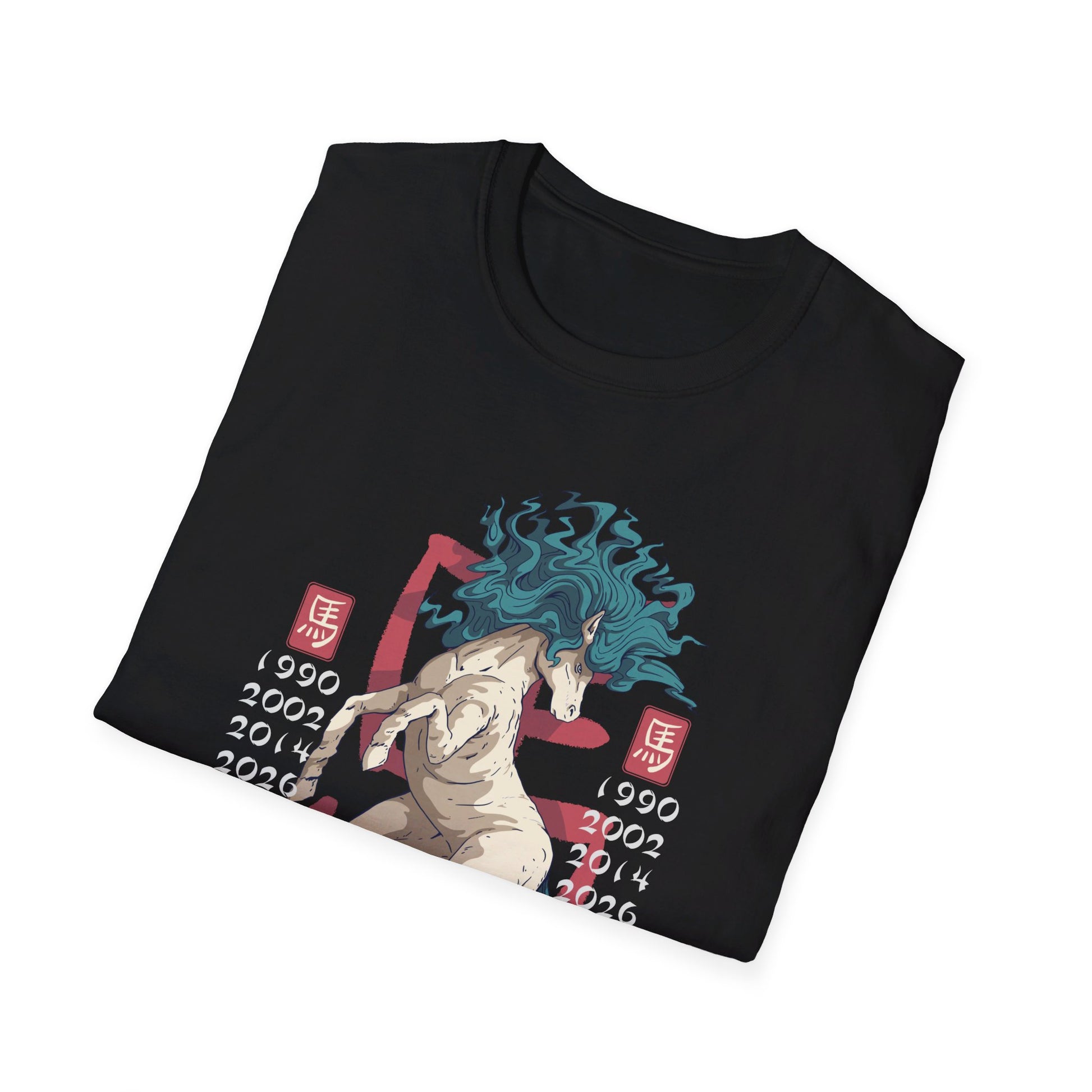 Horse - Chinese Zodiac Anime - Front Design - Premium Bio Unisex T-Shirt - Pure Face Streetwear