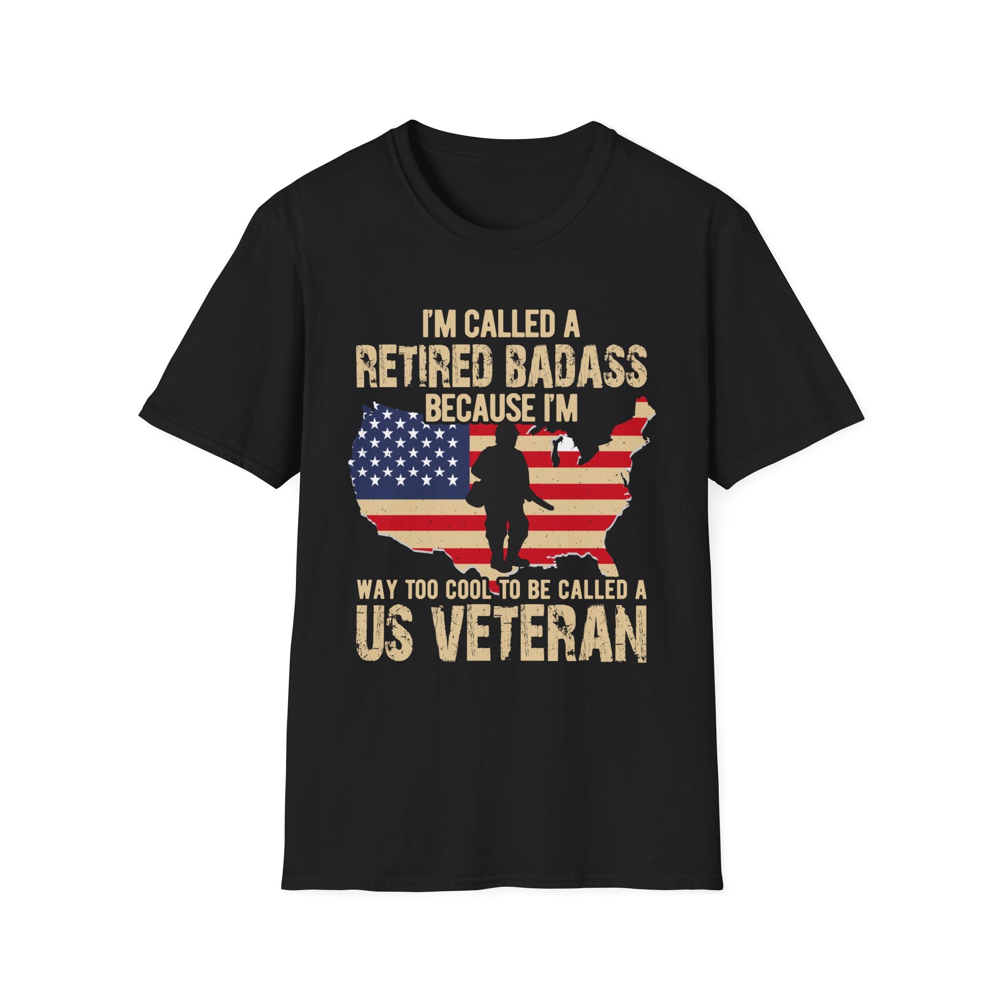 I´m called a retired badass because I´m way too cool to be called a US Veteran - Veteran - Front Design - Premium Bio Unisex T-Shirt