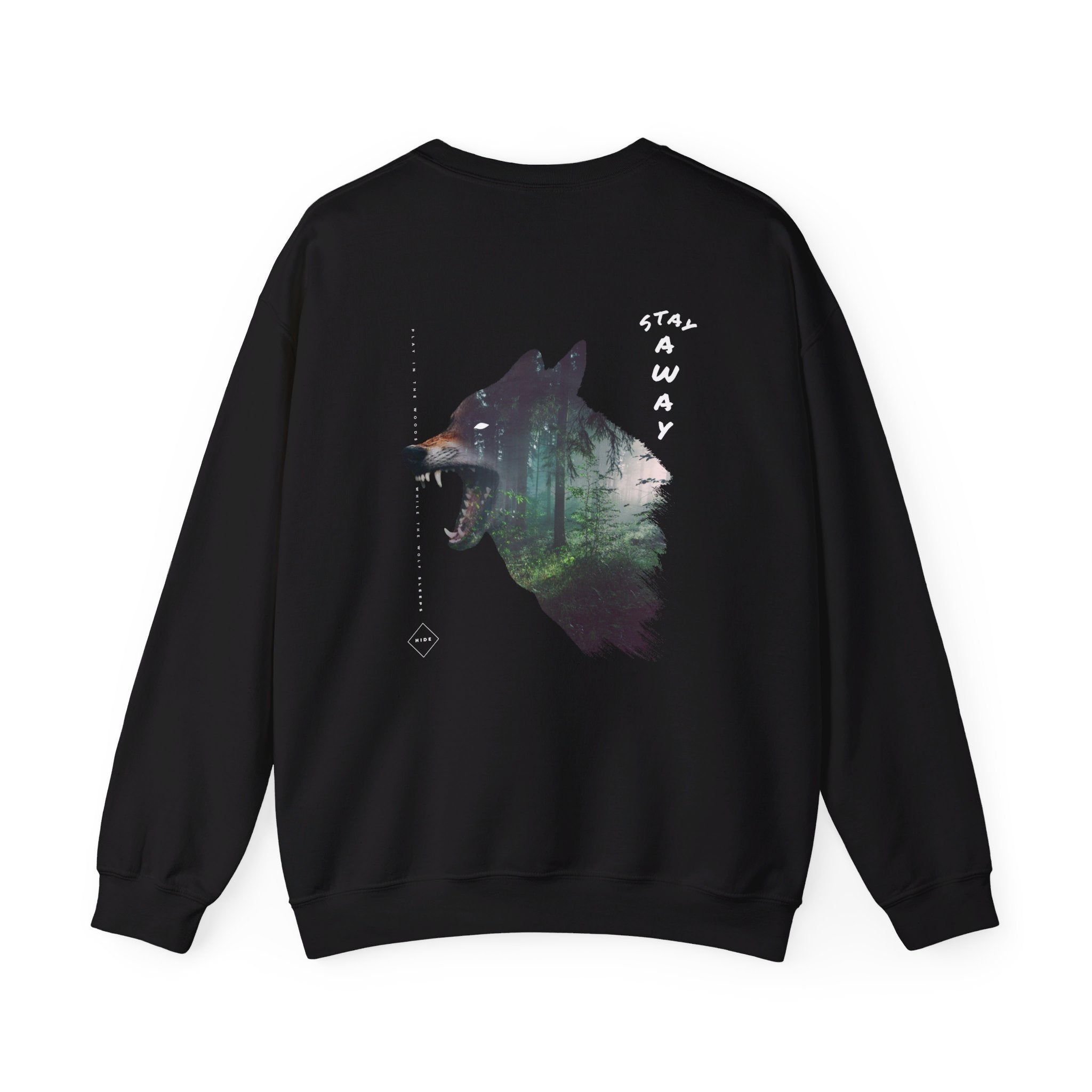 Wolf stay away - Exposure Streetwear - Back Design - Premium Unisex Heavy Blend™ Crewneck Sweatshirt