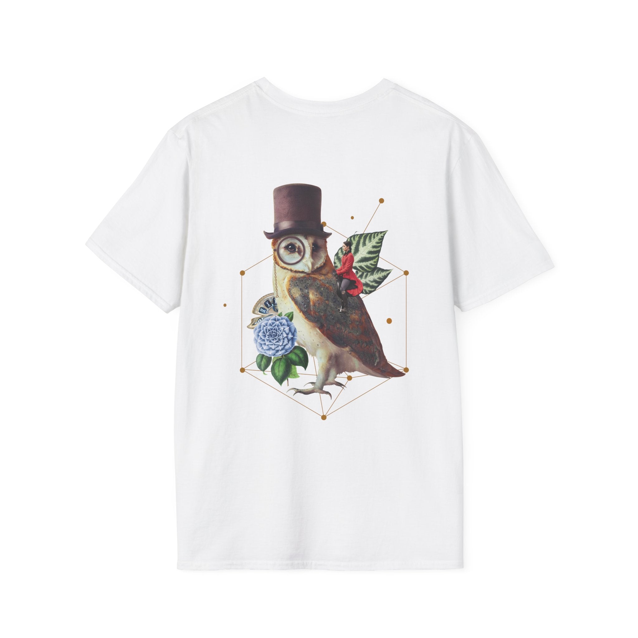 Owl - Quirky Collage - Unisex T-Shirt - Back Print