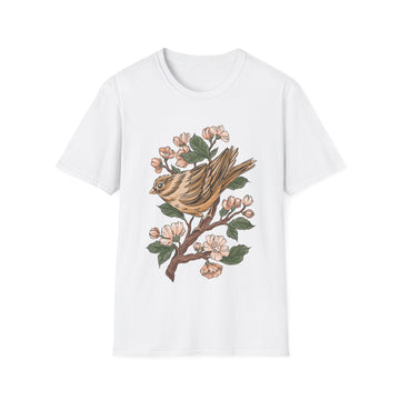 Sparrow Cherry Blossom - Animals In Nature - Unisex T-Shirt