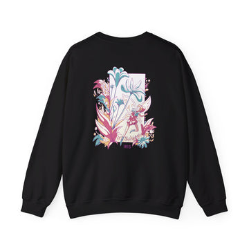 Iris - Flowers with Fairies - Back Design - Premium Unisex Heavy Blend™ Crewneck Sweatshirt