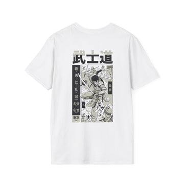 Flying Samurai - Samurai Manga - Unisex T-Shirt - Back Print