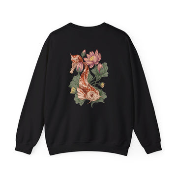 Koi Lotus - Animals in Nature - Back Design - Premium Unisex Heavy Blend™ Crewneck Sweatshirt