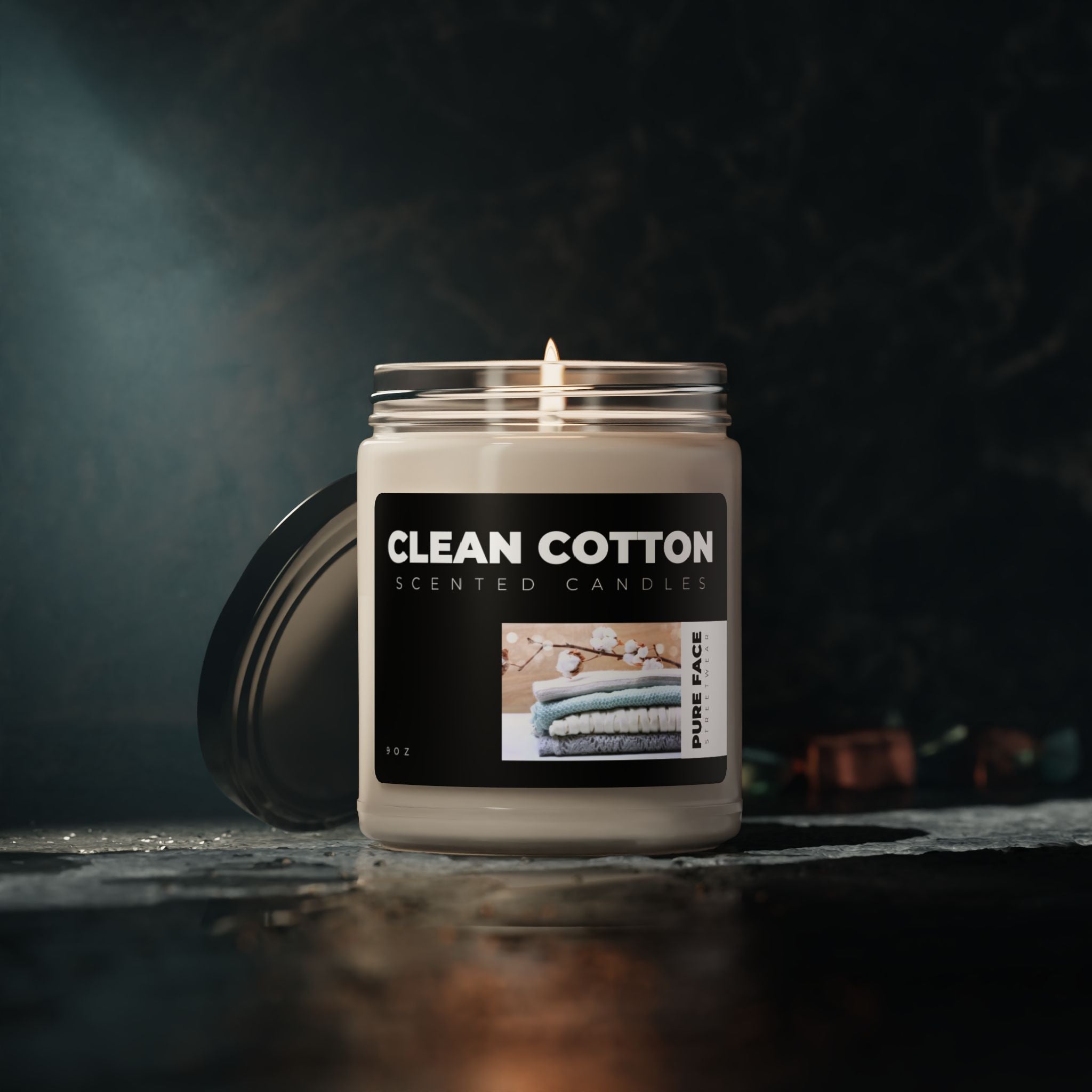 Clean Cotton - Hand-Poured Scented Soy Wax Candle 9oz