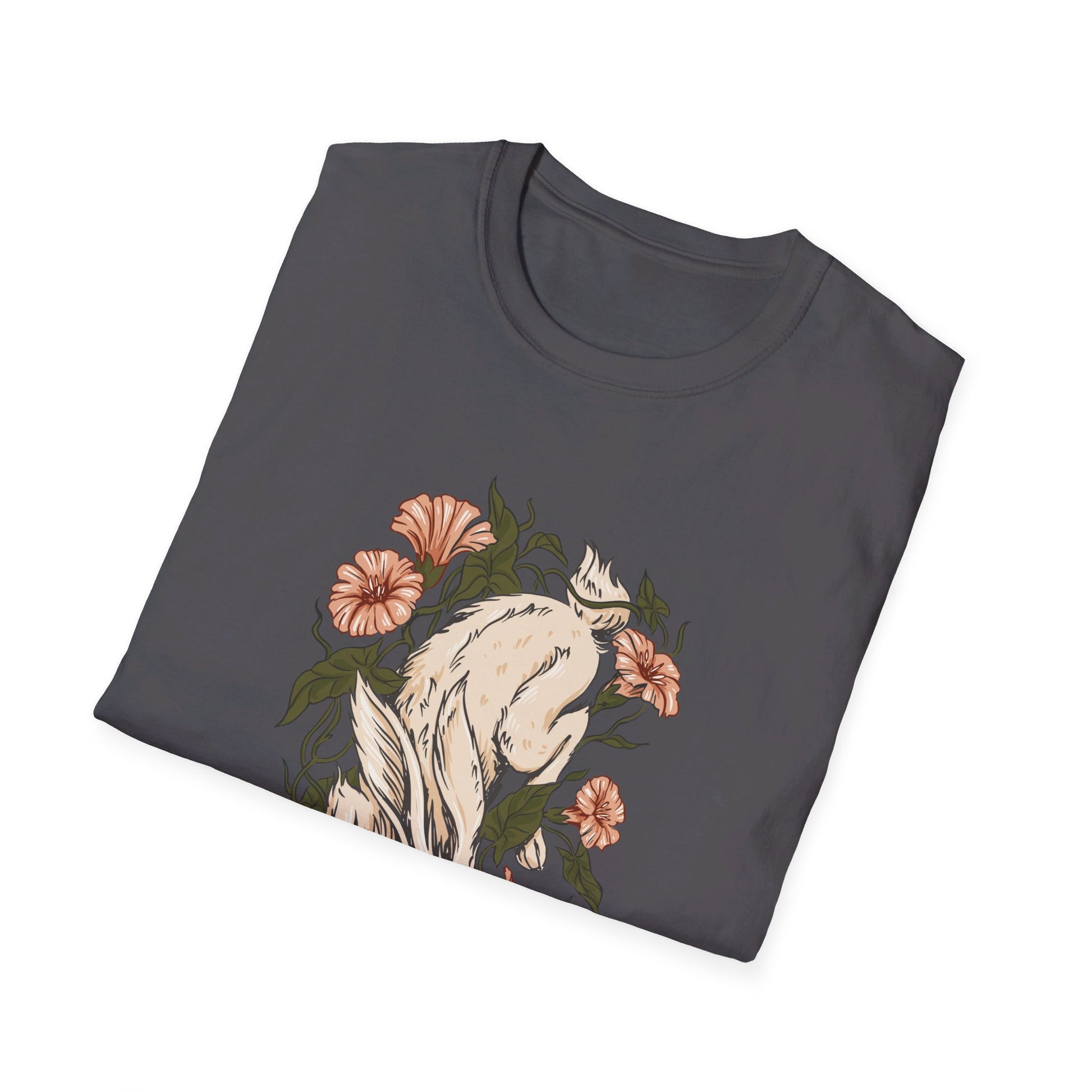 Hare Rabbit Ivy Flowers - Animals In Nature - Front Design - Premium Bio Unisex T-Shirt - Pure Face Streetwear