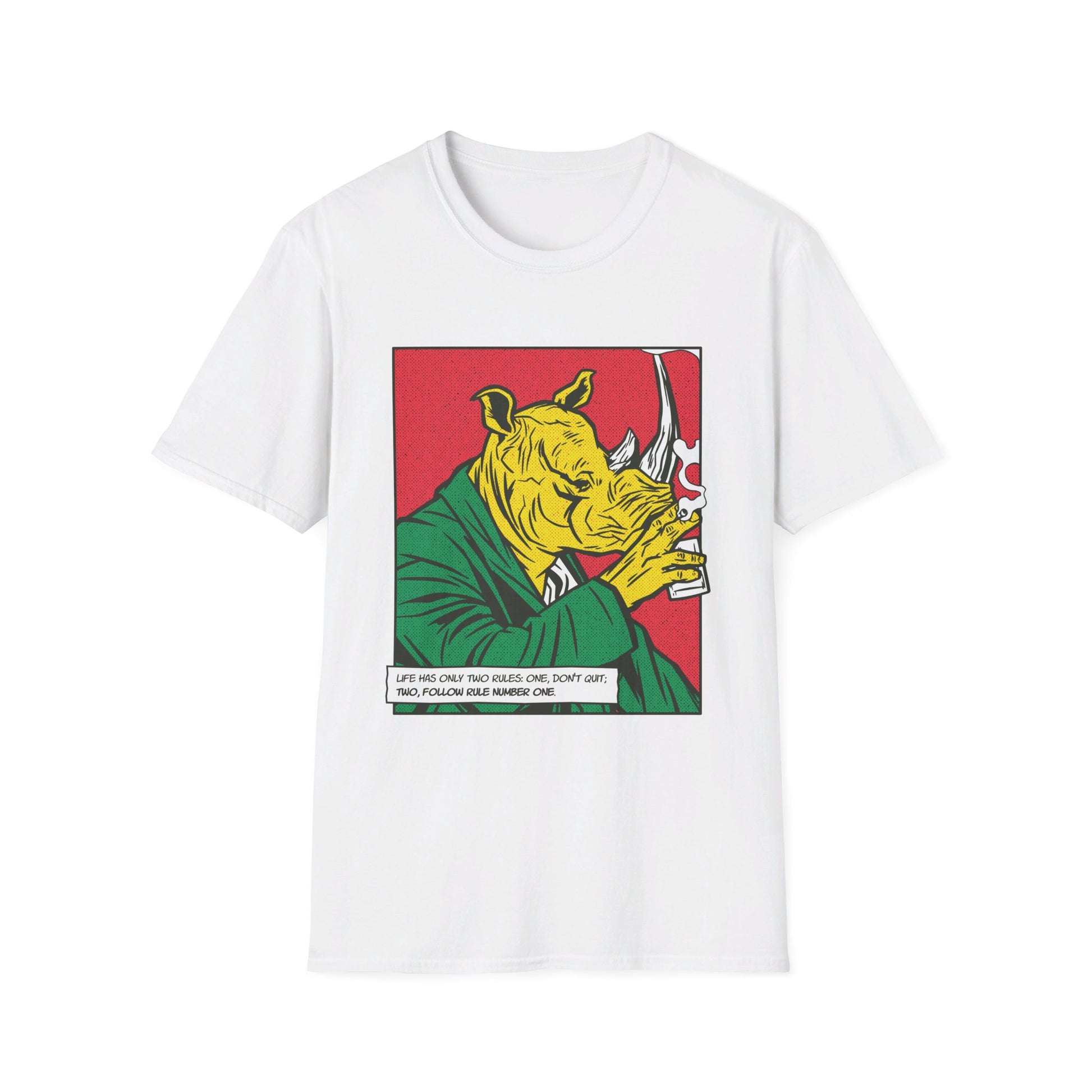 The Rhinoceros - Comic Mafia - Front Design - Premium Bio Unisex T-Shirt - Pure Face Streetwear