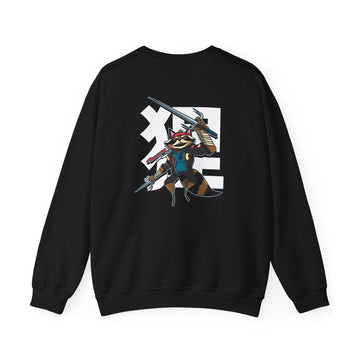 Racoon - Warrior Animals - Back Design - Premium Unisex Heavy Blend™ Crewneck Sweatshirt