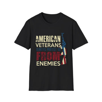 American Veterans always protect us from Enemies - Veteran - Front Design - Premium Bio Unisex T-Shirt