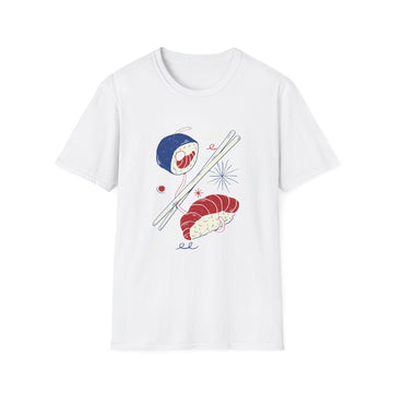 Sushi Japanese - Retro Doodled Food - Unisex T-Shirt