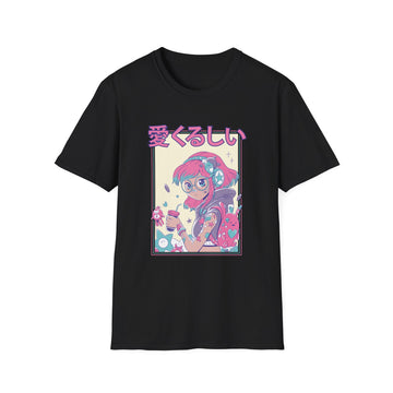 Cute Anime Girl with Glasses - Harajuku Anime Girl - Unisex T-Shirt