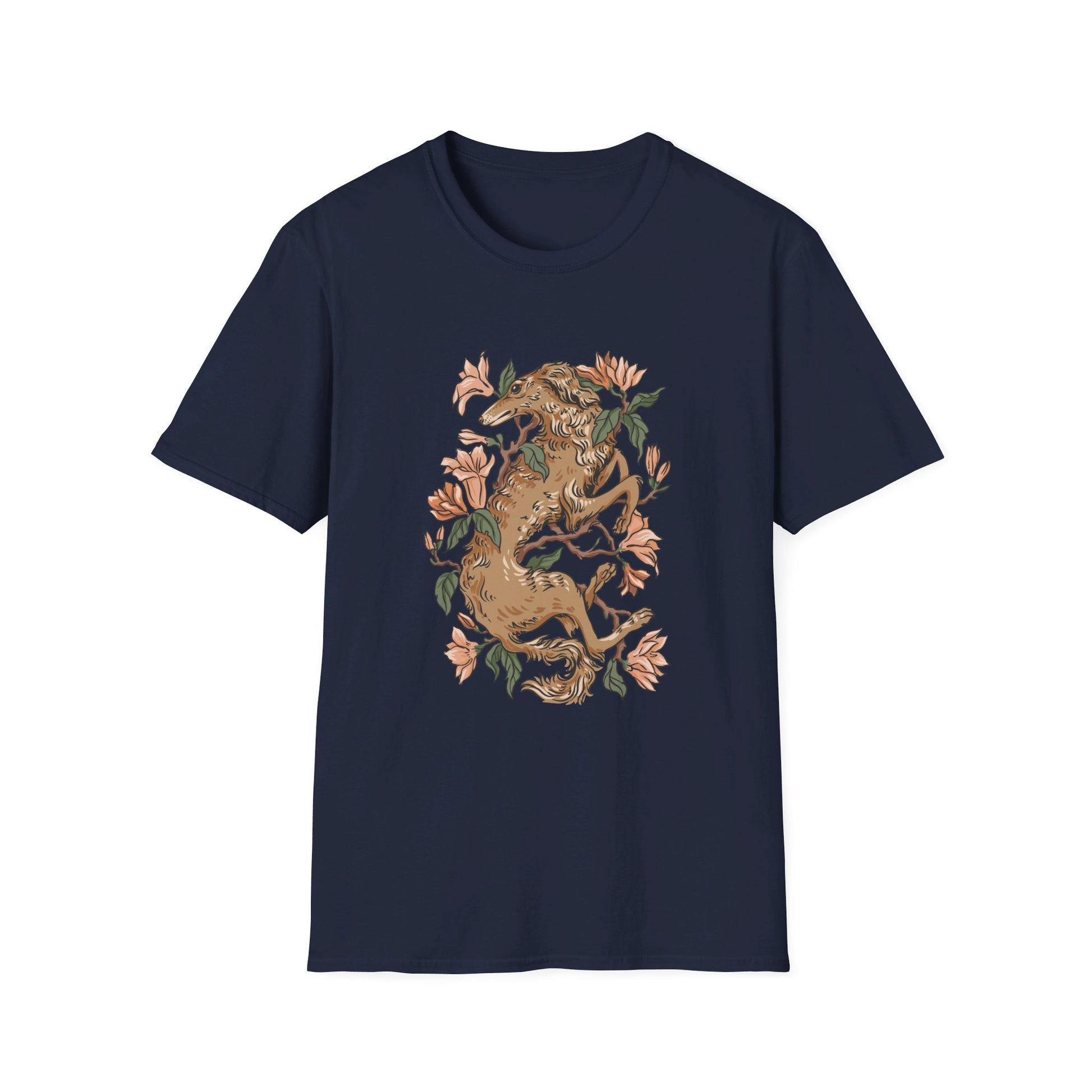 Greyhound Mangnolia - Animals In Nature - Front Design - Premium Bio Unisex T-Shirt - Pure Face Streetwear