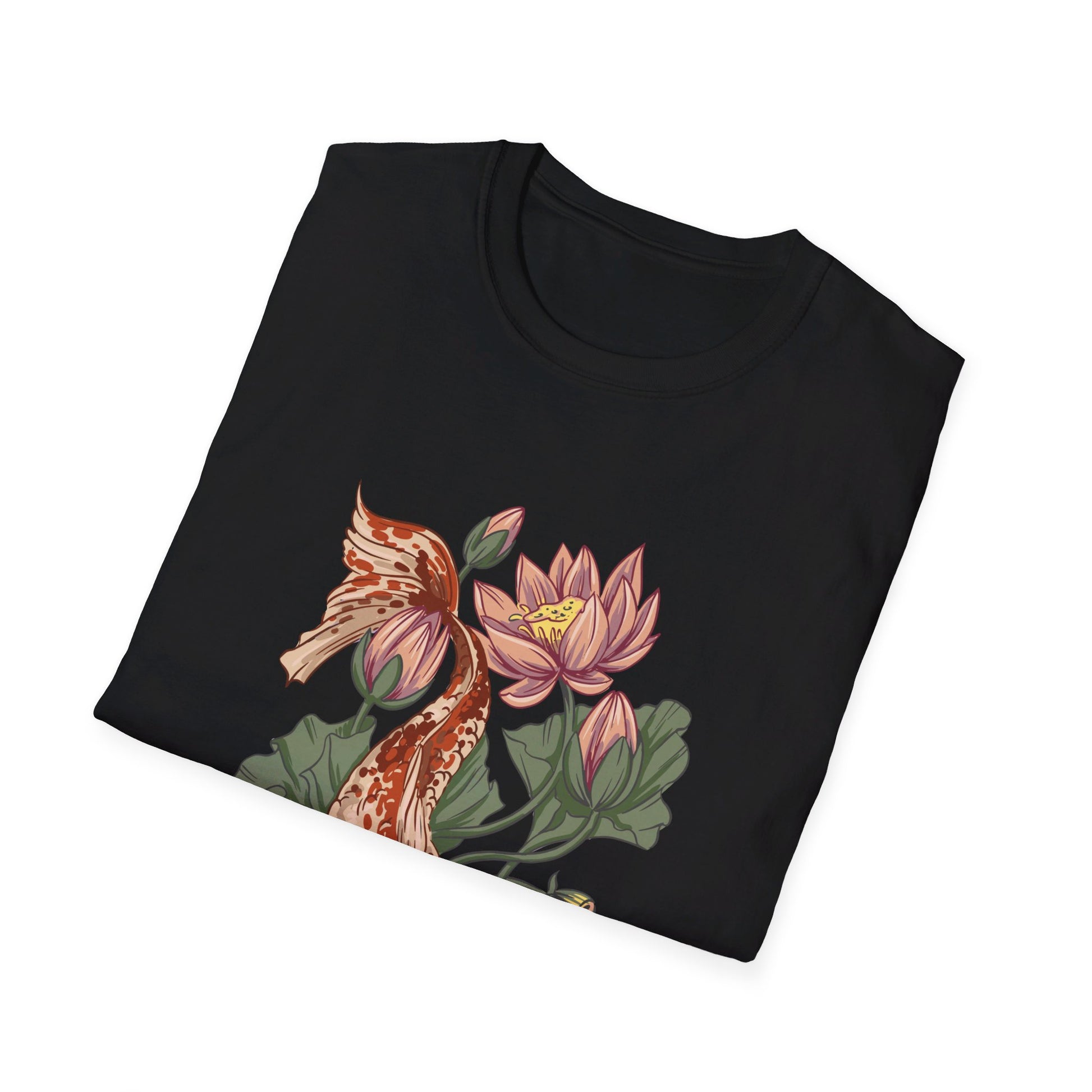 Koi Lotus - Animals In Nature - Front Design - Premium Bio Unisex T-Shirt - Pure Face Streetwear