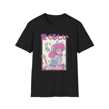 Cute Anime Girl in Cat Ears - Harajuku Anime Girl - Unisex T-Shirt