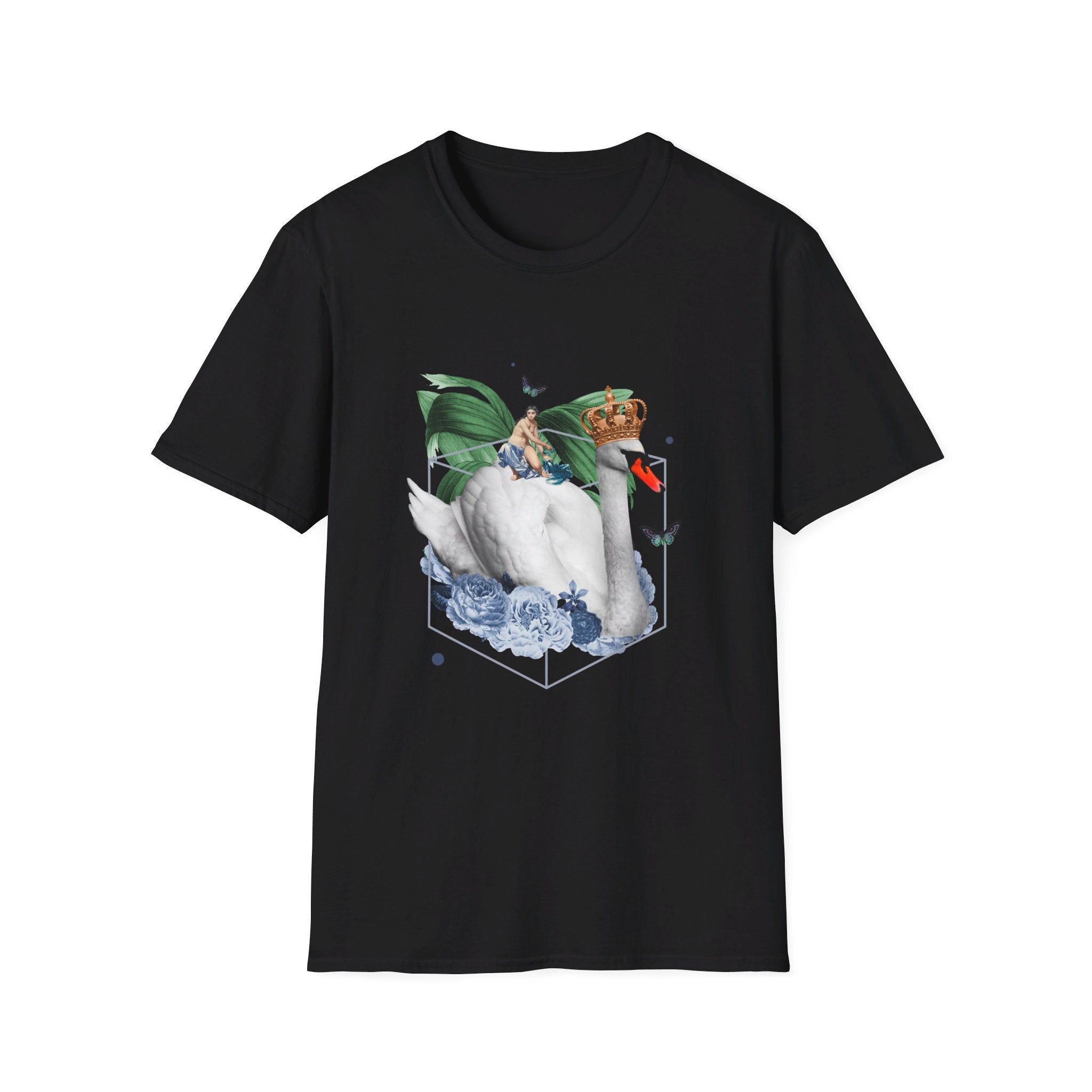 Swan - Quirky Collage - Front Design - Premium Bio Unisex T-Shirt