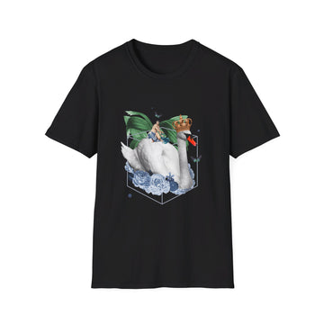 Swan - Quirky Collage - Front Design - Premium Bio Unisex T-Shirt