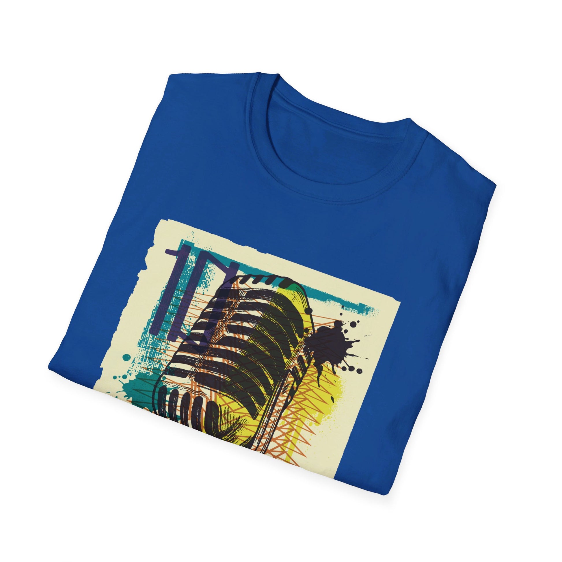 Old Microphone - Urban Graffiti - Front Design - Premium Bio Unisex T-Shirt - Pure Face Streetwear