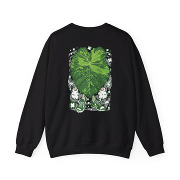 Colocasia Lime - Cartoon Plants - Back Design - Premium Unisex Heavy Blend™ Crewneck Sweatshirt