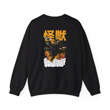 Catzilla - Kaiju Monster - Back Design - Premium Unisex Heavy Blend™ Crewneck Sweatshirt