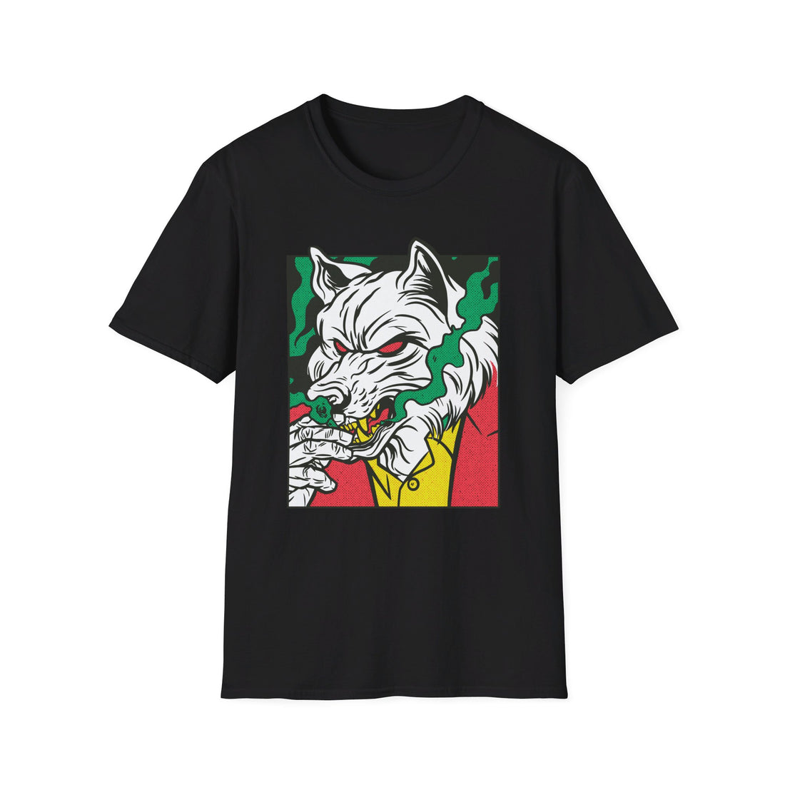 Smoking Wolf - Comic Mafia - Front Design - Premium Bio Unisex T-Shirt - Pure Face Streetwear