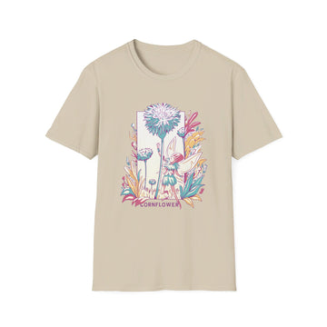 Cornflower - Flowers with Fairies - Front Design - Premium Bio Unisex T-Shirt