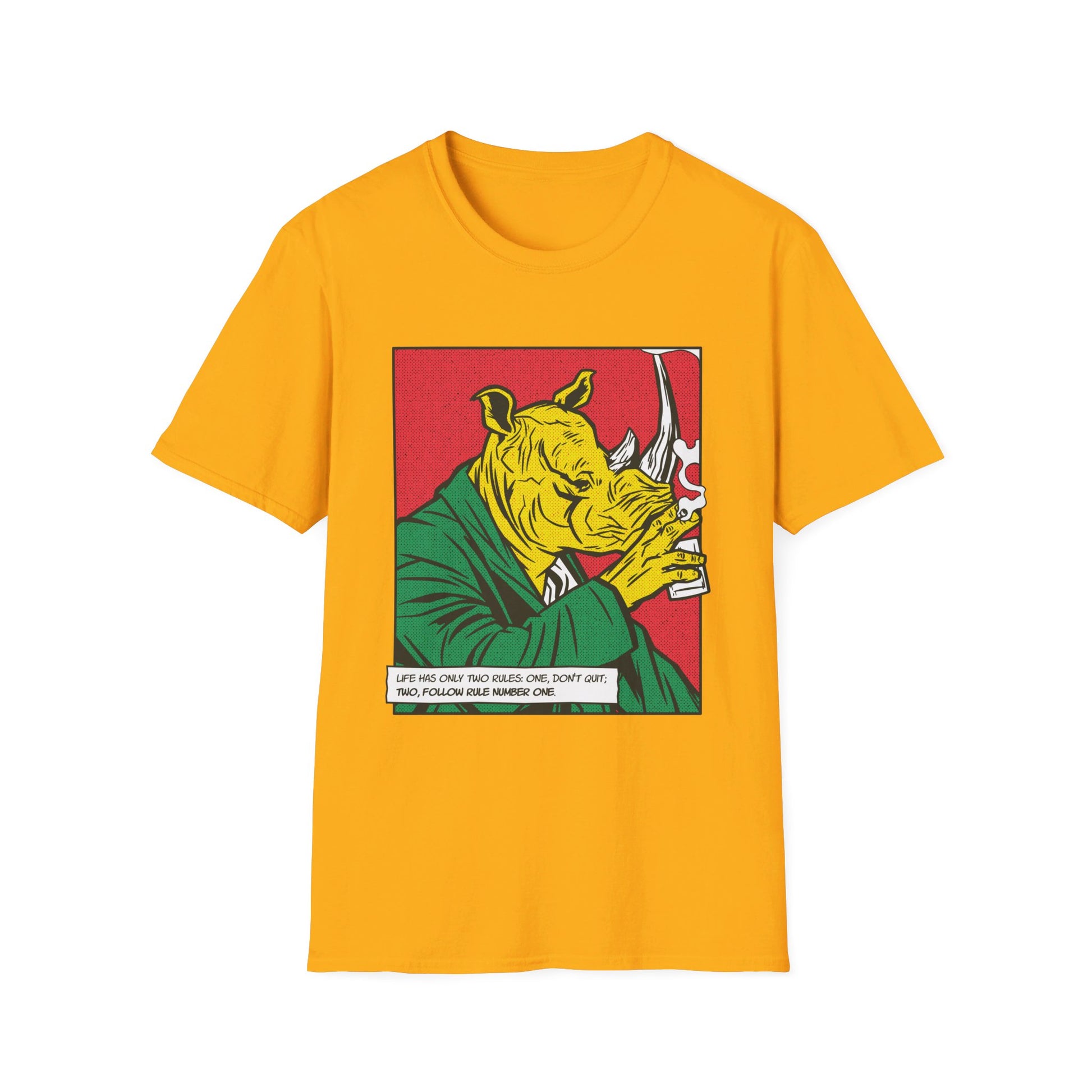 The Rhinoceros - Comic Mafia - Front Design - Premium Bio Unisex T-Shirt - Pure Face Streetwear