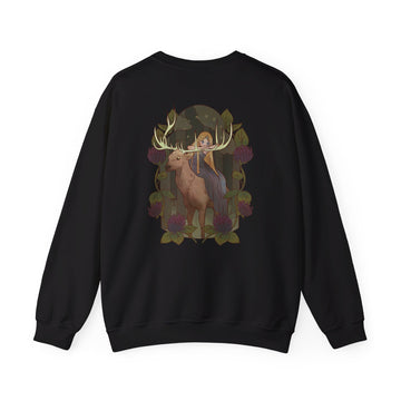 Deer and Fairy - Fairy Tail World - Back Design - Premium Unisex Heavy Blend™ Crewneck Sweatshirt