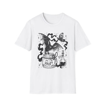 Dark Magic Bat - Dark Magic In Black & White - Unisex T-Shirt