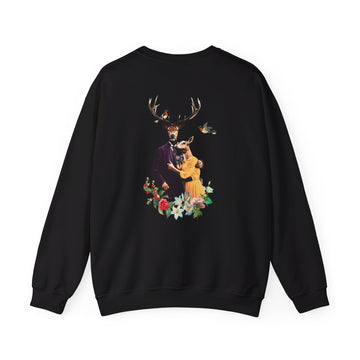 Deers Love - Animal Human - Back Design - Premium Unisex Heavy Blend™ Crewneck Sweatshirt