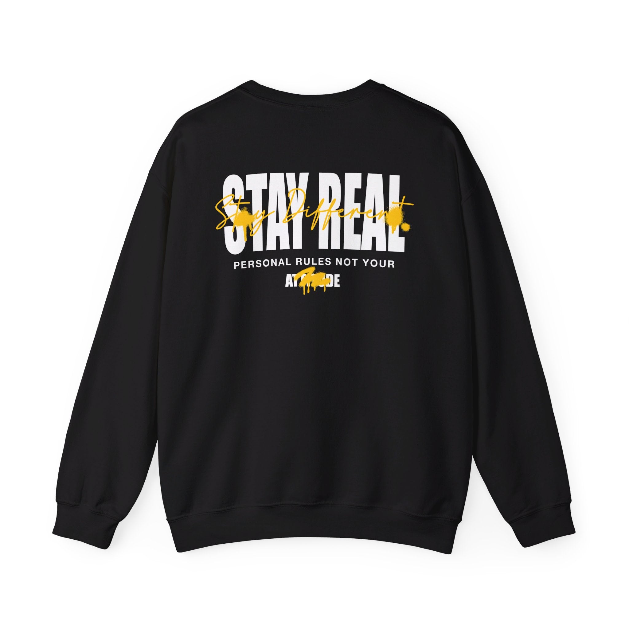 Stay Real Stay Different - Streetwear - Joker - Back Design - Premium Unisex Heavy Blend™ Crewneck Sweatshirt