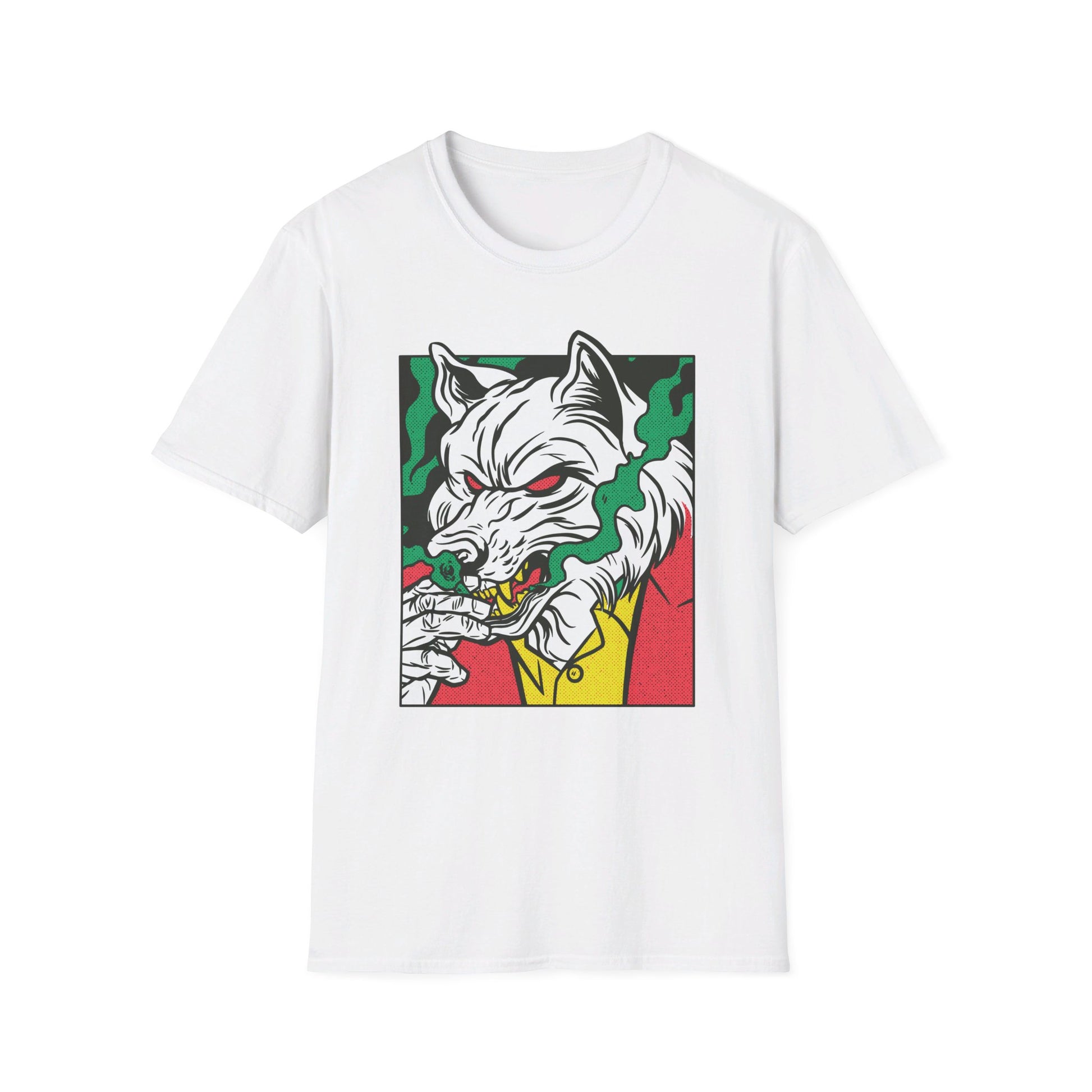 Smoking Wolf - Comic Mafia - Front Design - Premium Bio Unisex T-Shirt - Pure Face Streetwear