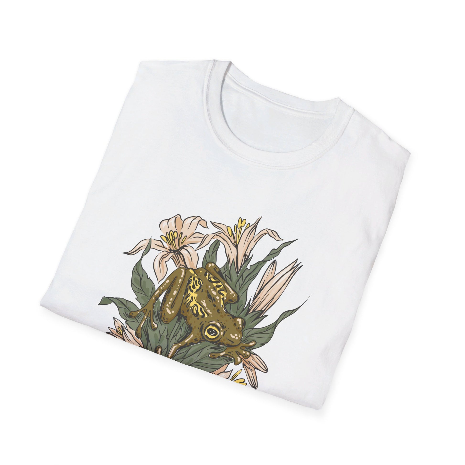 Frog Lilies - Animals In Nature - Front Design - Premium Bio Unisex T-Shirt - Pure Face Streetwear