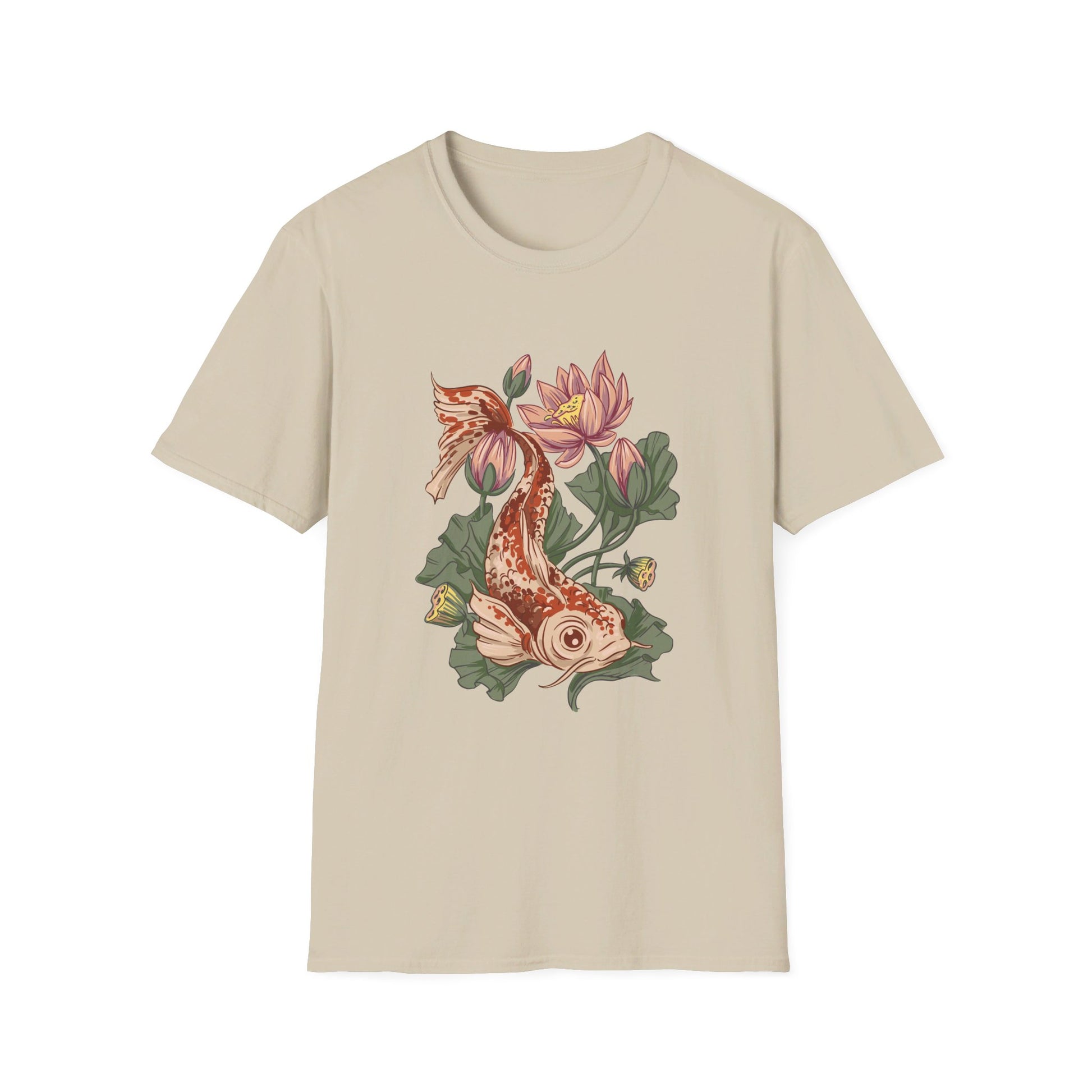 Koi Lotus - Animals In Nature - Front Design - Premium Bio Unisex T-Shirt - Pure Face Streetwear