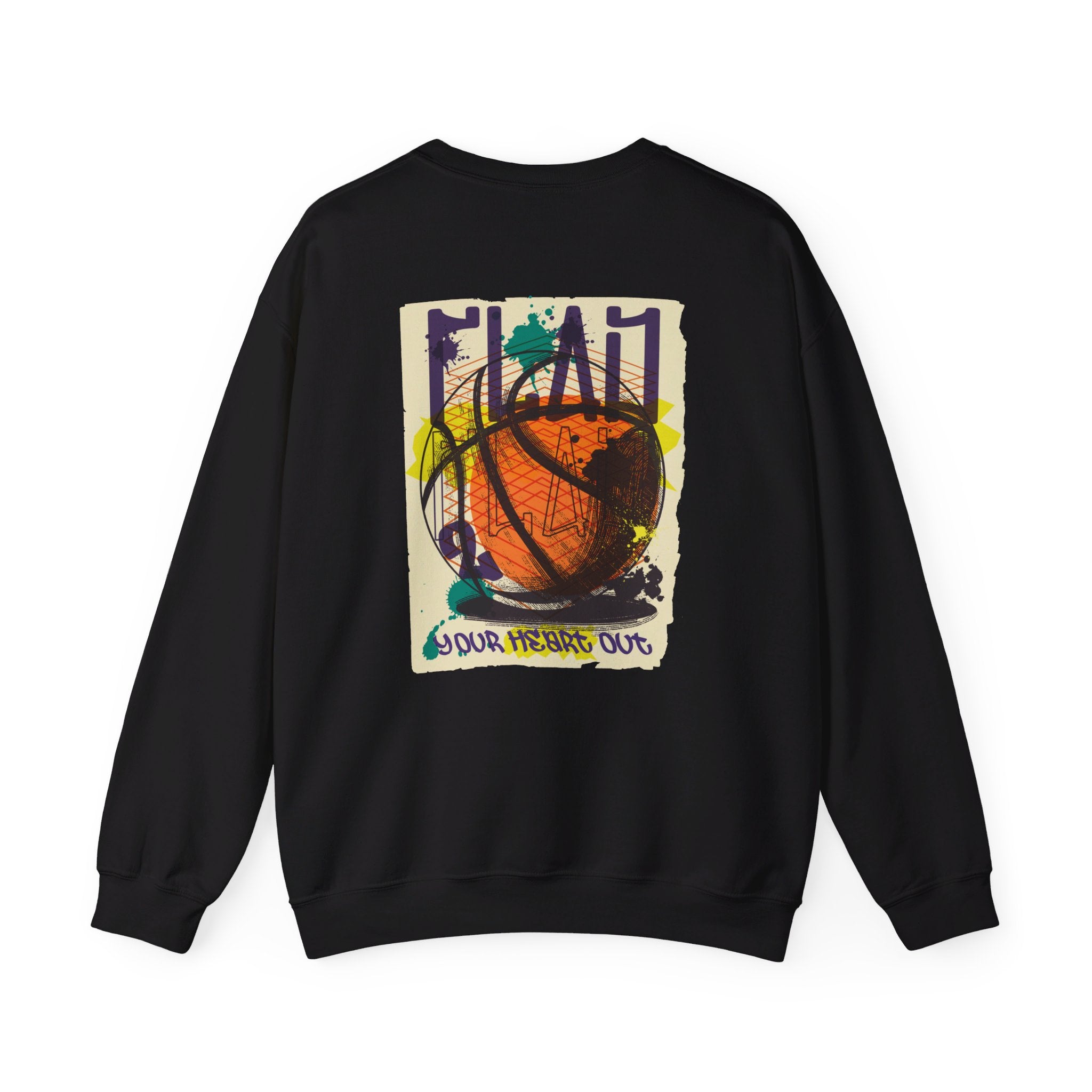 Basketball - Urban Graffiti - Back Design - Premium Unisex Heavy Blend™ Crewneck Sweatshirt