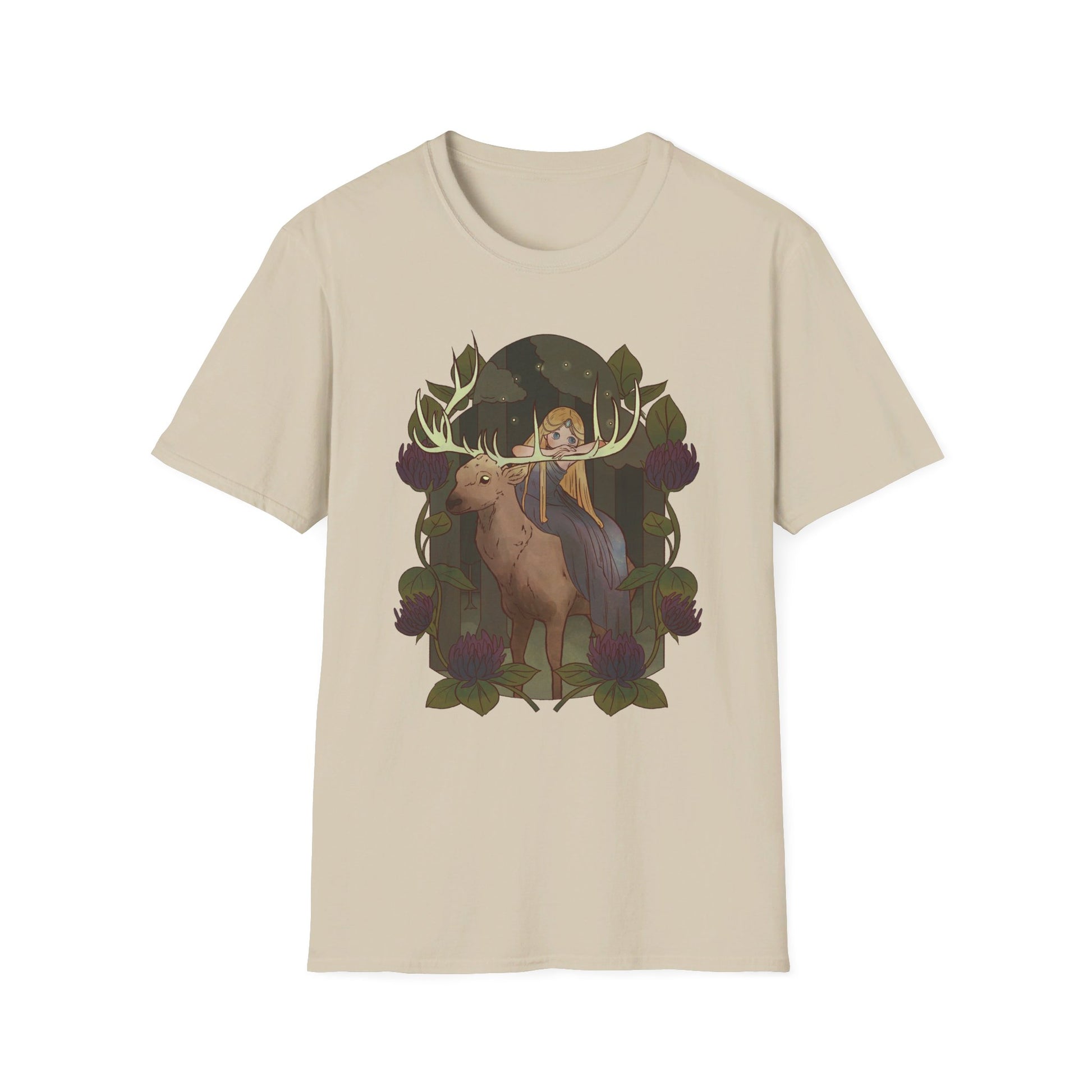 Deer and Fairy - Fairy Tail World - Front Design - Premium Bio Unisex T-Shirt - Pure Face Streetwear