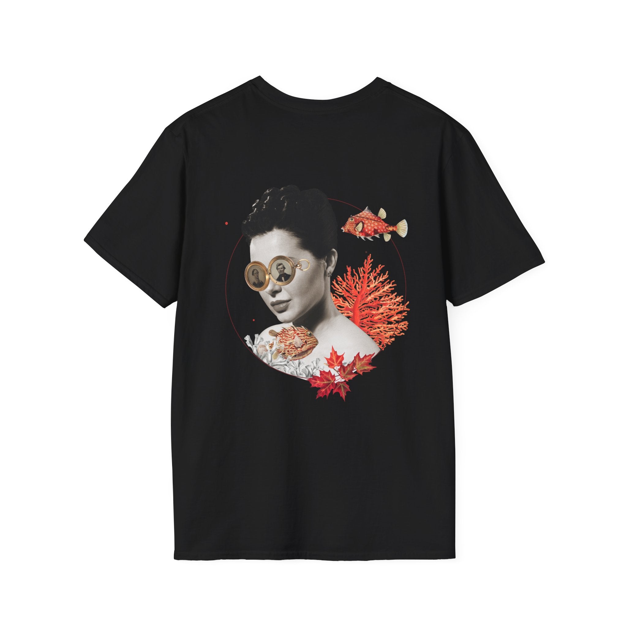 Coral - Quirky Collage - Unisex T-Shirt - Back Print